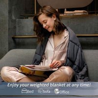 New Smart Queen Cooling Weighted Blankets 15 lbs (48"x 72", Twin Size) Heavy Blanket, Organic Cotton with Natural Glass Beads, Blue! Retails $93 w/tax!