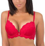 New Smart & Sexy Womens Maximum Cleavage Underwire Push Up Bra, Red, Sz 38B!