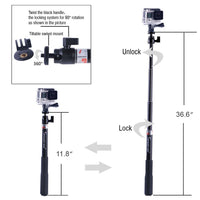 Smatree SmaPole Q1 Extendable Selfie Stick / Monopod for GoPro Hero 6/5/4/3+/3/2/1/Session / for Compact Cameras