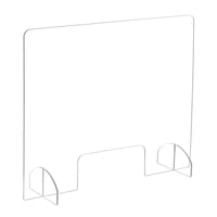 PORTABLE FREESTANDING 23-1/2"H ACRYLIC SNEEZE GUARD WITH DOCUMENT PASS-THROUGH 7505CL! RETAILS $175.50+
