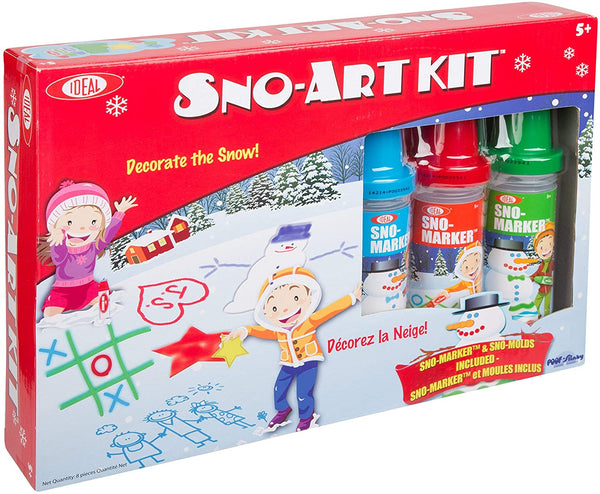 Ideal SNO-Art Kit SNO-Markers and SNO-Molds! Color and decorate snow with unique Sno-Markers Star and snowman shaped Sno-Molds can be pressed in the snow and painted!