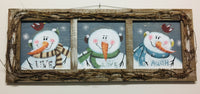 Live Laugh Love Snowmen Wood Wall Hanging, 11"x27"