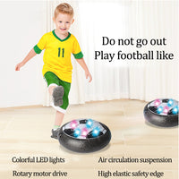 Levitating Air Power Soccer Disc Indoor/Outdoor Football Toy Colourful Music Light Flashing Ball