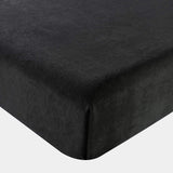 softan Polar Fleece Bed Sheet Set, Super Soft Plush Microfiber 4 Pcs, Easy Care and Breathable Bed Sheets with 15" Deep Pocket for All Seasons, Black, King