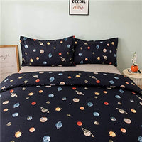 New Solar System Planets Printed Navy Blue Duvet Cover Set, 3 Piece, Sz Full/Double!