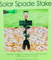 Garden solar spade stake! 29.25"H, Rechargeable, automatically comes on at dusk!