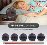 New in box! Sonic Bomb Dual Extra Loud Alarm Clock with Bed Shaker, Vibrating Alarm for Heavy Sleepers, Full Range Dimmer, Battery Backup – Black! Retails 75+