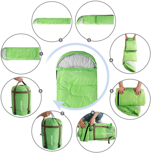 New SOULOUT Sleeping Bag - 4 Seasons Warm Cold Weather Lightweight