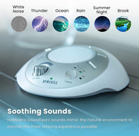 Homedics Sleep Solutions Soundspa Portable! Portable Sleep Therapy for Home, Office, Baby & Travel 6 Relaxing & Soothing Nature Sounds, Battery or Adapter Charging Options, Auto-Off Timer!