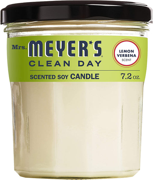 New Mrs. Meyer's Clean Day Aromatherapeutic Plant Derived Soy Candle, Lemon Verbena, 7.2 Ounce Jar! 35 Hour Burn time!