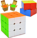 New in box! Speed Cubes, 2 Pack Magic Rubix Cube 3x3 & 2x2; Puzzle Cube, Easy Turning; Sticker Free; Anti-Pop Structure and Durable for Professional Players, Retails $36+