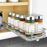 New Lynk Professional Pull Out Spice Rack Slide Out Cabinet Organizer, Chrome, 4-1/4" Single Slide Out! Retails $64+