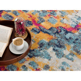 New Sunshine Rugs Splash 2916 Collections Cream/Multi 5 Ft 3 Inch X 7 Ft 7 inch Area Rug!