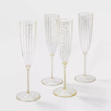 New 4ct Gold Champagne Flutes - Spritz! Plastic!