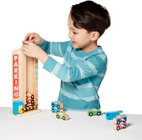 New Wooden Stack & Count Parking Garage Classic Toy! Ages 3+