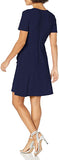 New Star Vixen Womens Short Sleeve Ballerina Wrap Dress, Navy, sz M!