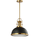 New Wayfair Stunning Metal Black/Brass Gold Staub 1 - Light Single Bell Pendant! Adjustable Height from 21.5-51.5" Retails $322+
