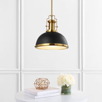 New Wayfair Stunning Metal Black/Brass Gold Staub 1 - Light Single Bell Pendant! Adjustable Height from 21.5-51.5" Retails $322+