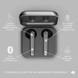 New Urbanista Stockholm Plus True Wireless Earbuds - Over 20 Hours Playtime, IPX4 Waterproof Earphones, Bluetooth 5.0 Headphones, Touch Controls & Enhanced Microphone for Clear Calling, Titanium! Retails $132+