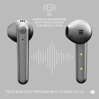 New Urbanista Stockholm Plus True Wireless Earbuds - Over 20 Hours Playtime, IPX4 Waterproof Earphones, Bluetooth 5.0 Headphones, Touch Controls & Enhanced Microphone for Clear Calling, Titanium! Retails $132+