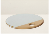 New Round Exposed Stoneware Serve Board Light Blue - Hearth & Hand with Magnolia! Great to serve Chaceuterie, Cheese, Grapes etc
