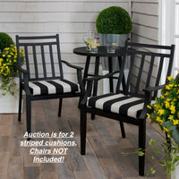 Stripe Indoor/Outdoor Dining Chair Cushion (Set of 2)! Chairs NOT Included! Retails $140+