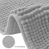 New subrtex Soft Chenille Bath Rug Water Absorbent Quick Dry Machine Washable (Light Grey,24" x 60")