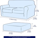 New subrtex Jacquard Damask Sofa Slipcover with 2 Separate Seat Cushion Couch Cover Stretch Washable Furniture Protector for 2-Seater Loveseat (Medium, Linen) Retails $135+