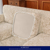 New subrtex Jacquard Damask Sofa Slipcover with 2 Separate Seat Cushion Couch Cover Stretch Washable Furniture Protector for 2-Seater Loveseat (Medium, Linen) Retails $135+
