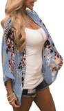 New sumtaplor Women's Floral Kimono Cardigans Chiffon Casual Loose Open Front Cover Ups Top, Sz 2X!