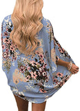 New sumtaplor Women's Floral Kimono Cardigans Chiffon Casual Loose Open Front Cover Ups Top, Sz 2X!