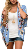 New sumtaplor Women's Floral Kimono Cardigans Chiffon Casual Loose Open Front Cover Ups Top, Sz 2X!