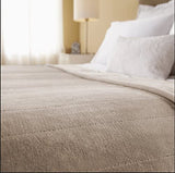 Sunbeam Velvet Plush Heated Blanket, Queen Size, Mushroom, Dual controllers with 10-heat settings, 10 hr shut off, machine washable! Retails $176+