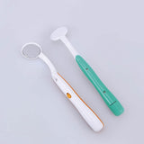 SUPVOX 2pcs Dental Mirror Oral Mirror Tooth Mouth Inspection with LED Light For Inspecting Teeth and Mouth Dental Care (Green Orange)