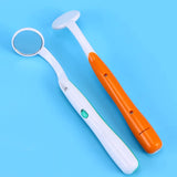 SUPVOX 2pcs Dental Mirror Oral Mirror Tooth Mouth Inspection with LED Light For Inspecting Teeth and Mouth Dental Care (Green Orange)