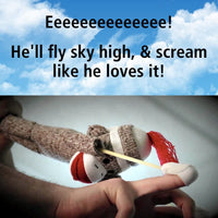 Awesome Superfly Screaming Flying Sock Monkey! He can fly 50 Feet & screams! Kids Love it!!