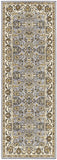 New Superior Embellished Floral Lille Runner Rug, 2' 7" x 8', Grey