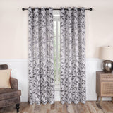 New Superior Leaves Blackout Curtain Set of 2, Thermal Insulated Panel Pair with Grommet Top Header, Beautiful Leaf Jacquard Room Darkening Drapes- Grey, 52”x84” Each