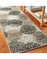 New Superior Elegant Leigh Collection Area Rug Runner, 2'7 x 7'10 with hints of blues, beiges, blacks, cream!