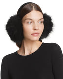 New Nordstrom Surell Authentic Rabbit Fur Earmuffs with Velvet Band in Black, one size! Retails $70+