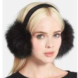New Nordstrom Surell Authentic Rabbit Fur Earmuffs with Velvet Band in Black, one size! Retails $70+