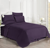 Swift Home Luxury 1800 Bedding Collection, Ultra-Soft Brushed Microfiber 4-Piece Bed Sheet Sets, Extremely Durable - Easy Fit - Wrinkle Resistant - King, Eggplant