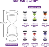 New Swpeet 6 Pack 6 Colours Hourglass Sandglass Timer Assortment Kit, 1 min/3 mins/5 mins/10 mins/15 mins/30 mins Great for Home Office Kitchen Kids Games Classroom