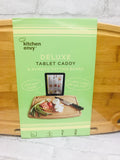 kitchen envy deluxe tablet caddy bamboo cutting board! Heat resistant, Knife friendly, juice groove, dishwasher safe!
