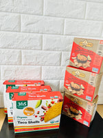 New in package! 3 Packs Organic Taco Shells, 3 Packs mini oven baked corn crackers, BB: 5/6/22