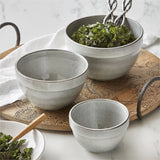 New Stinson Set of 3 Heavy Duty Stoneware Mixing Bowls TAG, Grey! Great Quality! Retails $70+