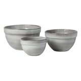 New Stinson Set of 3 Heavy Duty Stoneware Mixing Bowls TAG, Grey! Great Quality! Retails $70+