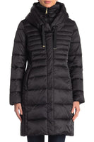 Brand new Black Oversize Hood & Bib Fitted Puffer Coat - Women Tahari, Sz M! Retails $260+