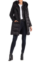 Brand new Black Oversize Hood & Bib Fitted Puffer Coat - Women Tahari, Sz M! Retails $260+