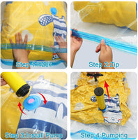 New TANTAI_CARE Reusable Vacuum Storage Bags (8 Pack,4 Sizes), Save 80% More Storage Space. Double Zip Seal & Leak Valve